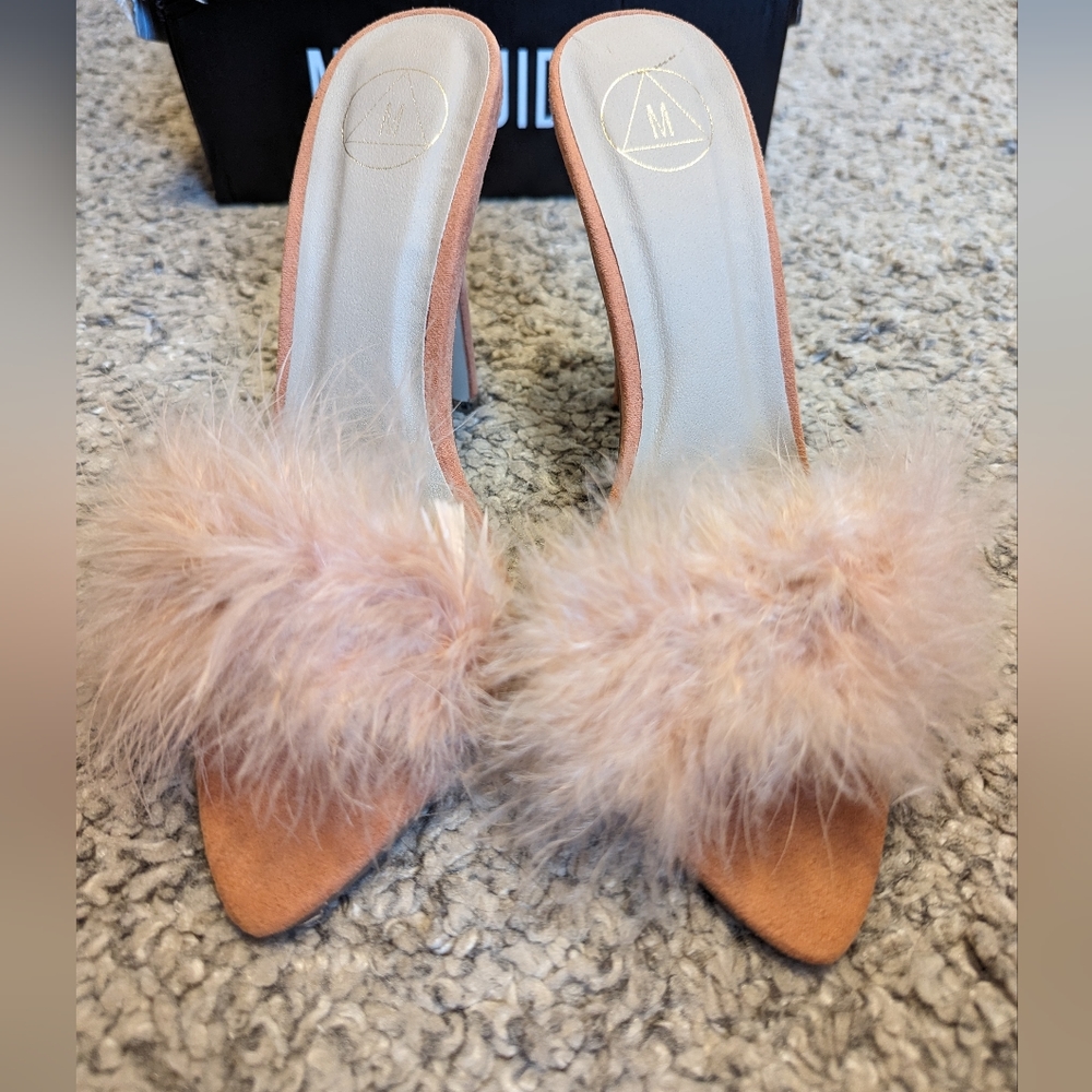 Missguided Feather Stiletto Mules